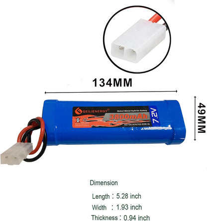 7.2V 3800Mah RC Battery with Tamiya Connector (2 Pack 7.2V 3800Mah RC Battery)