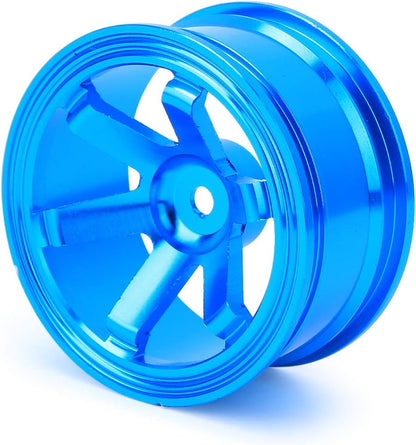 Metal Wheel Hub, 4PCS Aluminium Alloy Wheel Hub Compatible with Universal 1/10 Flat Running Drift RC Car(Blue)