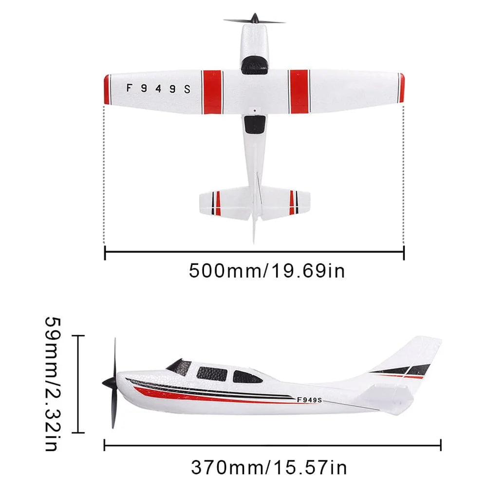 F949S RC Airplane 2.4G Plane RC Aircraft 3CH Remote Control EPP Airplane Miniature Model Plane Outdoor Toy 1 Batteries