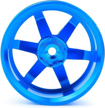 Metal Wheel Hub, 4PCS Aluminium Alloy Wheel Hub Compatible with Universal 1/10 Flat Running Drift RC Car(Blue)
